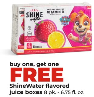 ShineWater flavored juice boxes