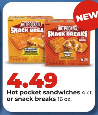 Hot pocket sandwiches 4 ct. or snack breaks 16 oz.