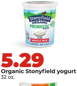 Organic Stonyfield yogurt