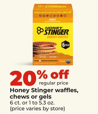 Honey Stinger waffles, chews or gels
