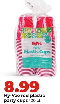 Hy-Vee red plastic party cups