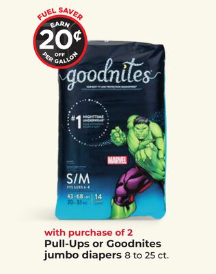 Pull-Ups or Goodnites jumbo diapers