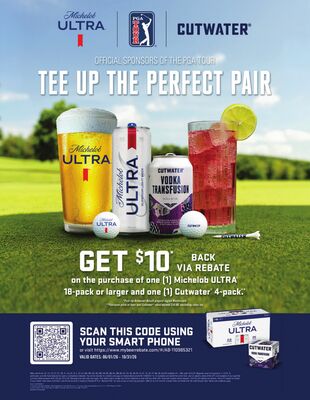 Michelob ULTRA 18-pack or larger and one (1) Cutwater 4-pack