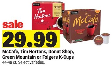 McCafe, Tim Hortons, Donut Shop, Green Mountain or Folgers K-Cups