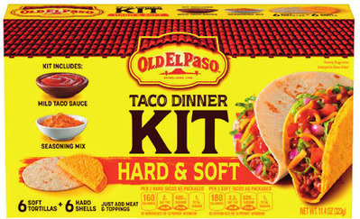 Old El Paso Dinner Kit 8.4-14 oz., Low Carb or Flavored Shells 3.8-5.4 oz., Soft Tortillas or Bowls 5.1-21.5 oz., Taco Seasoning 6.25 oz. or Enchilada Sauce* 19 oz.