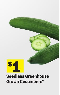 Seedless Greenhouse Grown Cucumbers*