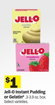 Jell-O Instant Pudding or Gelatin*