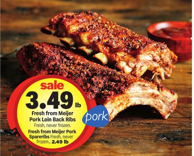 Fresh from Meijer Pork Loin Back Ribs