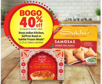 Deep Indian Kitchen, Saffron Road or Sukhis Frozen Meals*