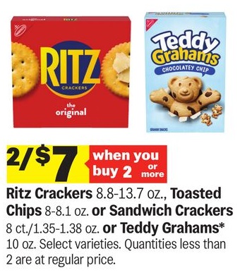 Chips 8-8.1 oz. or Sandwich Crackers 8 ct./1.35-1.38 oz. or Teddy Grahams* 10 oz.