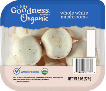 True Goodness Organic Whole or Sliced White Mushrooms