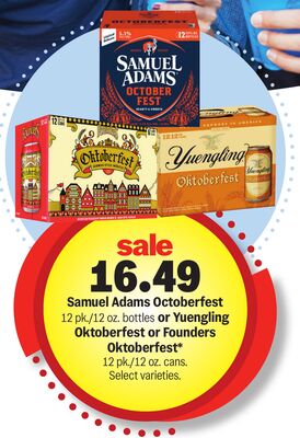 Samuel Adams Octoberfest 12 pk./12 oz. bottles or Yuengling Oktoberfest or Founders Oktoberfest*