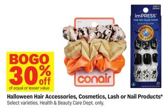 Halloween Hair Accessories, Cosmetics, Lash or Nail Products*