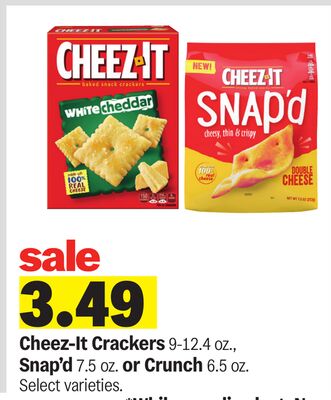 Cheez-It Crackers 9-12.4 oz., Snap'd 7.5 oz. or Crunch 6.5 oz.