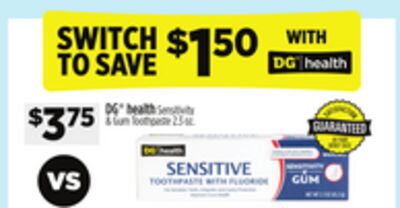 DG® health Sensitivity & Gum Toothpaste 2.5 oz.