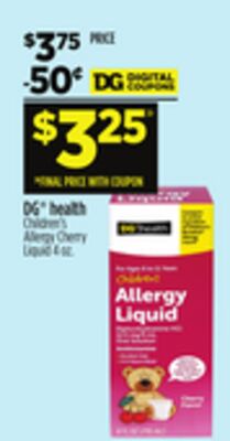 DG® health Children's Allergy Cherry Liquid