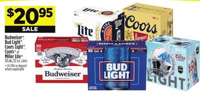 Budweiser®, Bud Light®, Coors Light®* or Miller Lite®