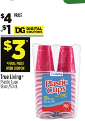 True Living® Plastic Cups