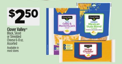 Clover Valley® Block , Sliced Or Shredded Cheese