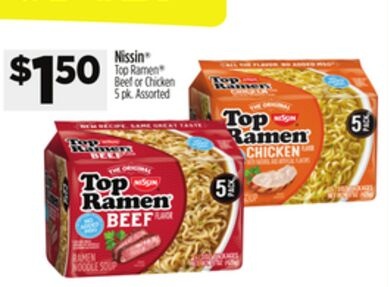 Nissin® Top Ramen® Beef or Chicken
