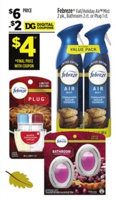 Febreze®Fall/Holiday Air Mist, Bathroom or Plug