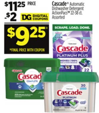 Cascade® Automatic Dishwasher Detergent ActionPacs™
