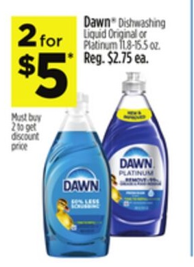 Dawn® Dishwashing Liquid Original or Platinum
