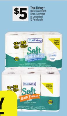 True Living™ Bath Tissue Fresh Linen, Lavender or Unscented