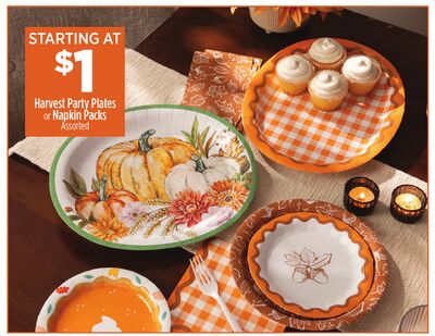 Harvest Party Plates or Napkin Packs