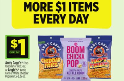 Andy Capp's®Fries Cheddar or Hot or Angie's® Kettle Corn or White Cheddar Popcorn