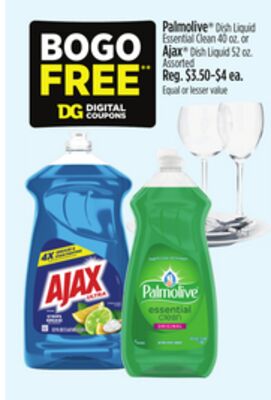 Palmolive® Dish Liquid Essential Clean 49 oz. or Ajax™ Dish Liquid 52 oz.