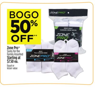 Zone Pro® Socks for the Family Assorted