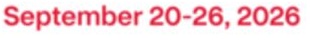 September 20-26, 2026