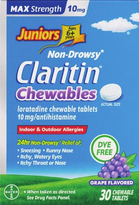 Claritin adult tablets, liqui-gels or children's chewables 30 ct. (excludes RediTabs 30 ct. and ALL products with pseudoephedrine or ephedrine).