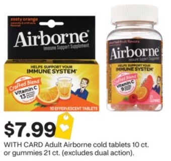 Adult Airborne cold tablets 10 ct. or gummies 21 ct. (excludes dual action).