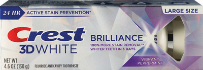 ANY Crest 3D White Deep Stain Remover 2.1 oz, Brilliance, Whitening Therapy, Gum care or Clean Breath 3.8-4.8 oz paste.