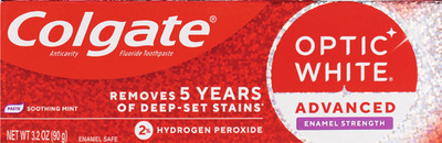 Colgate Optic White Advanced 3.2 oz, Charcoal, Purple, Sensitive 3.8-4.2 oz, Total 3 oz or hello adult toothpaste