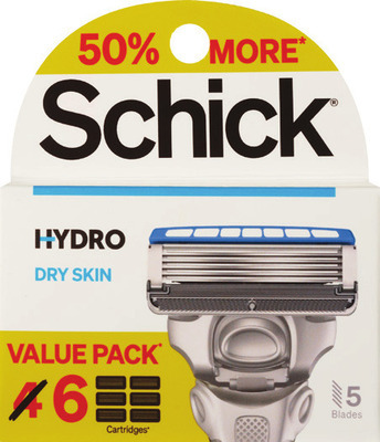 Schick razors or cartridges (excludes disposables).