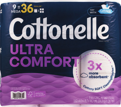 COTTONELLE 9 mega rolls or VIVA 2 quad rolls