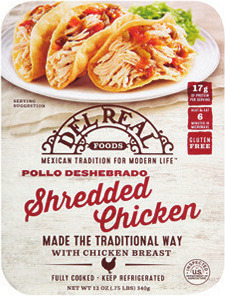 Cravers Stuffed Chicken Breasts 2 pk., 10 oz. or Del Real Shredded Meats 12 oz.