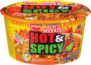 Nissin Hot 'N Spicy Noodle or Top Ramen Bowls