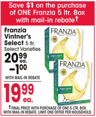 Franzia Vintner's Select 5 Ltr. Box