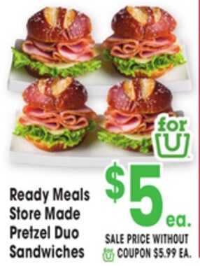 Ready Meals Store Made Pretzel Duo Sandwiches
