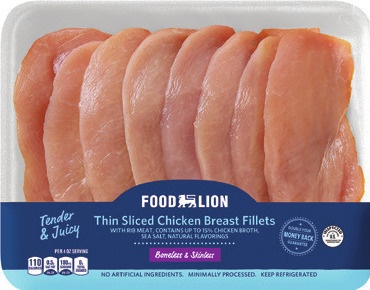 Food Lion Thin Sliced Boneless Chicken Breast