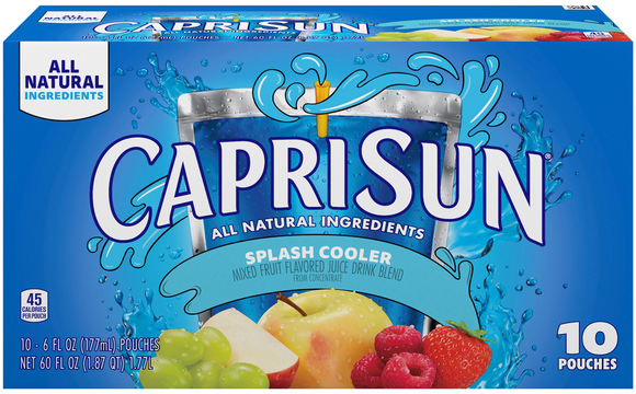 Capri Sun All Natural Splash Cooler Juice Drink Pouches - 10 pk