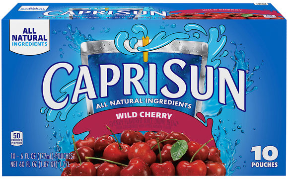 Capri Sun All Natural Wild Cherry Juice Drink Pouches - 10 pk