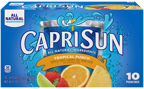 Capri Sun All Natural Tropical Punch Juice Drink Pouches - 10 pk