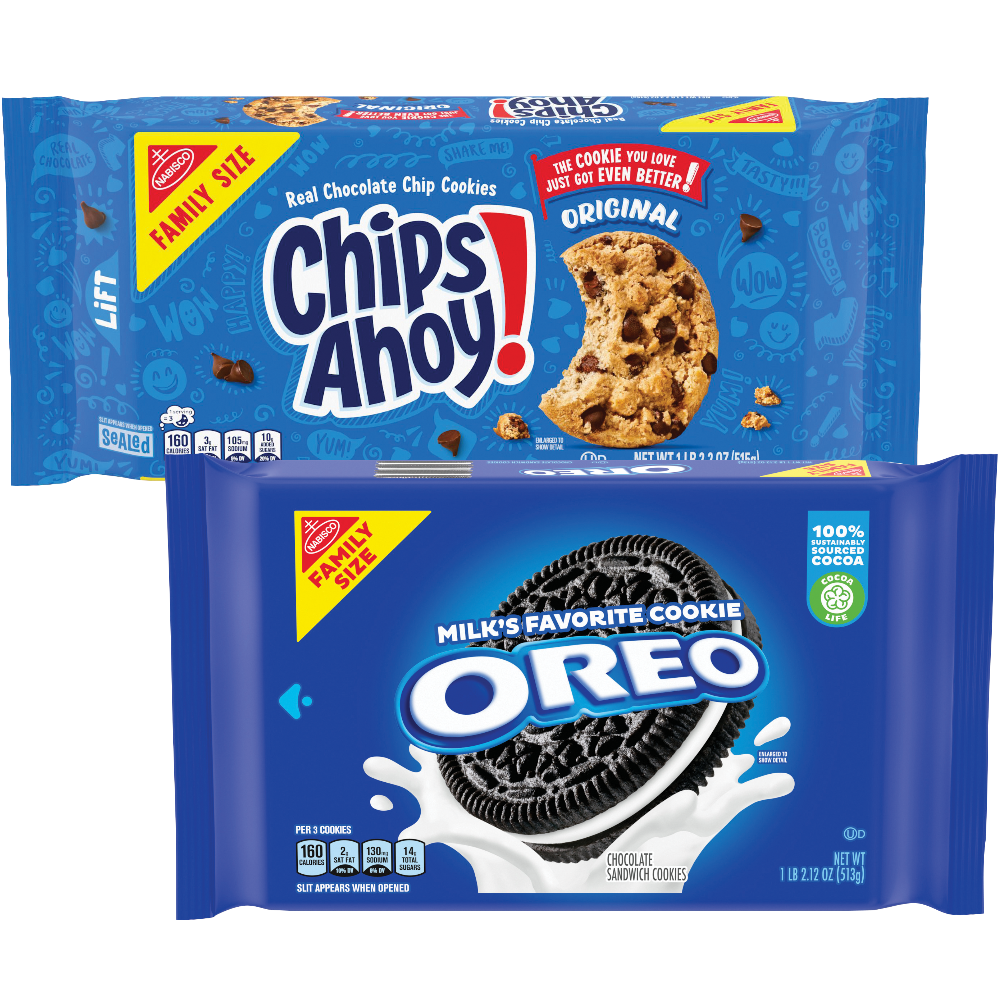 Nabisco Family Size Oreo or Chips Ahoy Cookies