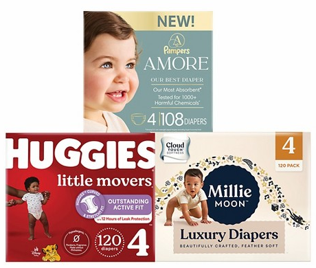 Select diapers, training pants & wipes