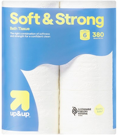 up&up 6-pk. soft & strong toilet paper